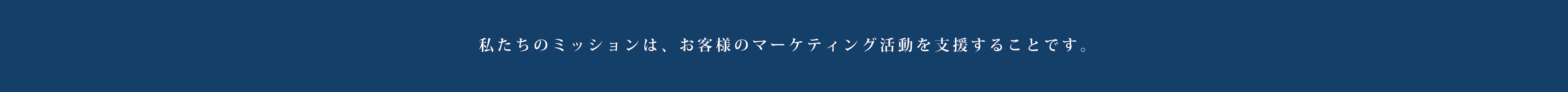 私達のミッションは、お客様のマーケティング活動を支援することです 